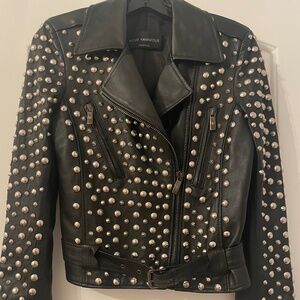 Nour Hammour Black Leather Jacket